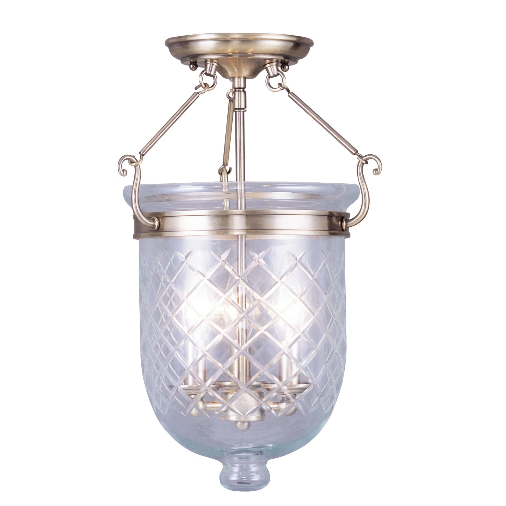 Jefferson 12 Inch 1 Light Semi Flush Mount by Livex Lighting